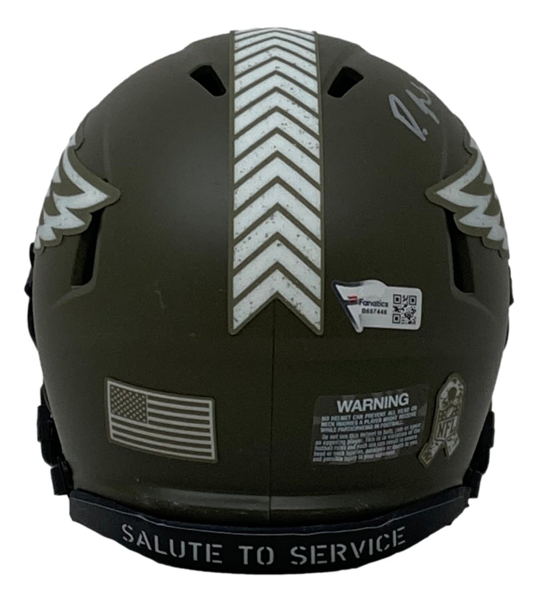 Devonta Smith Signed Philadelphia Eagles Salute To Service Mini Speed Helmet Fanatics - Sports Integrity