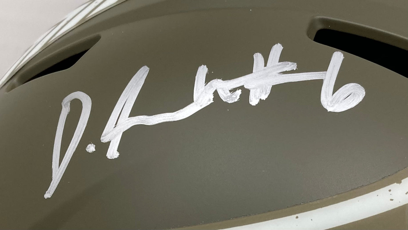 Devonta Smith Signed Eagles FS Salute To Service Speed Replica Helmet Fanatics