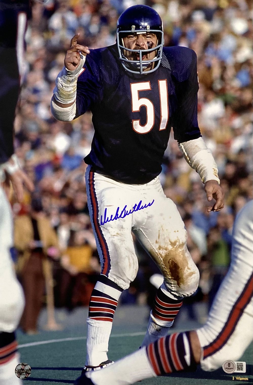 Dick Butkus Signed 11x17 Chicago Bears Photo BAS