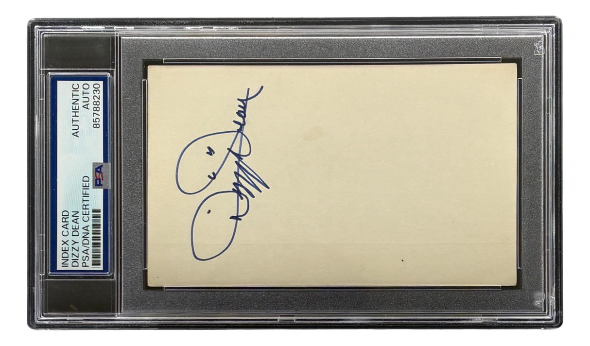 Dizzy Dean St. Louis Cardinals Signed In Blue Index Card PSA/DNA