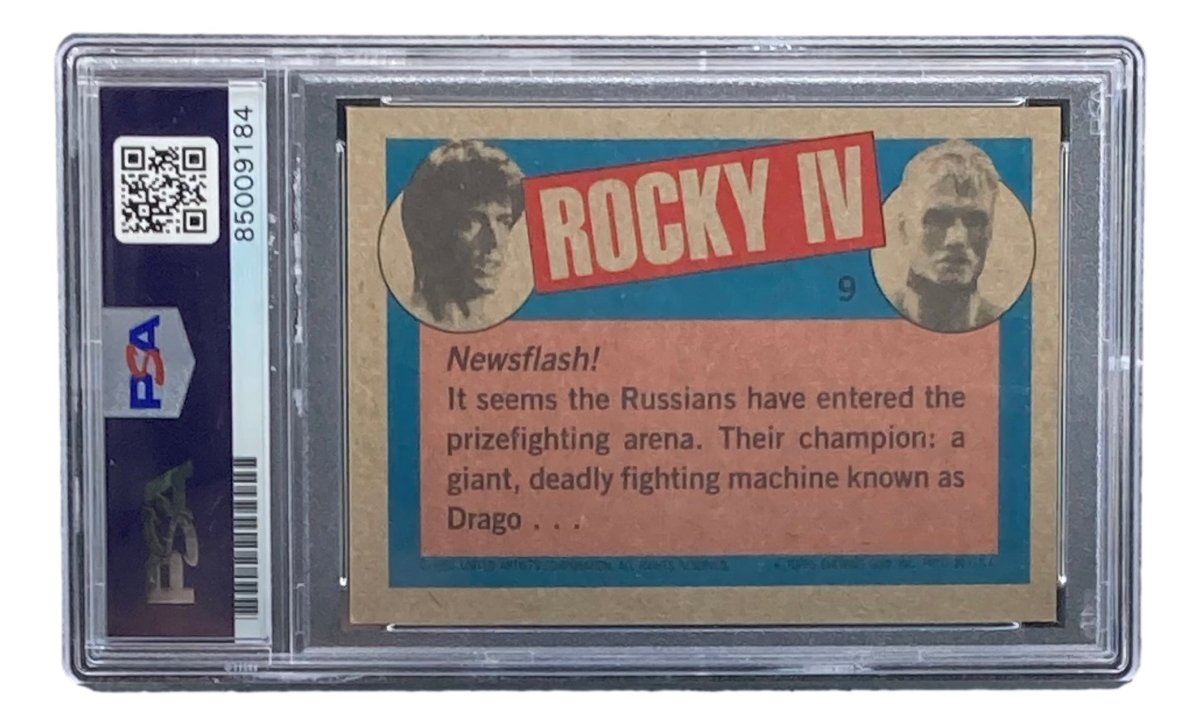 Dolph Lundgren Signed Ivan Drago 1985 Topps #9 Trading Card PSA/DNA Gem MT 10 - Sports Integrity
