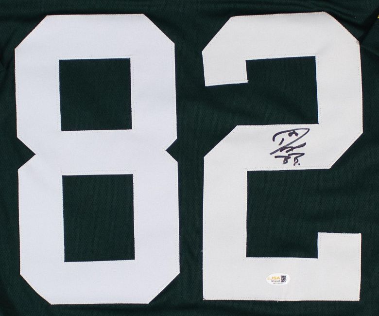 Don Beebe Green Bay Signed Green Football Jersey JSA QR Hologram