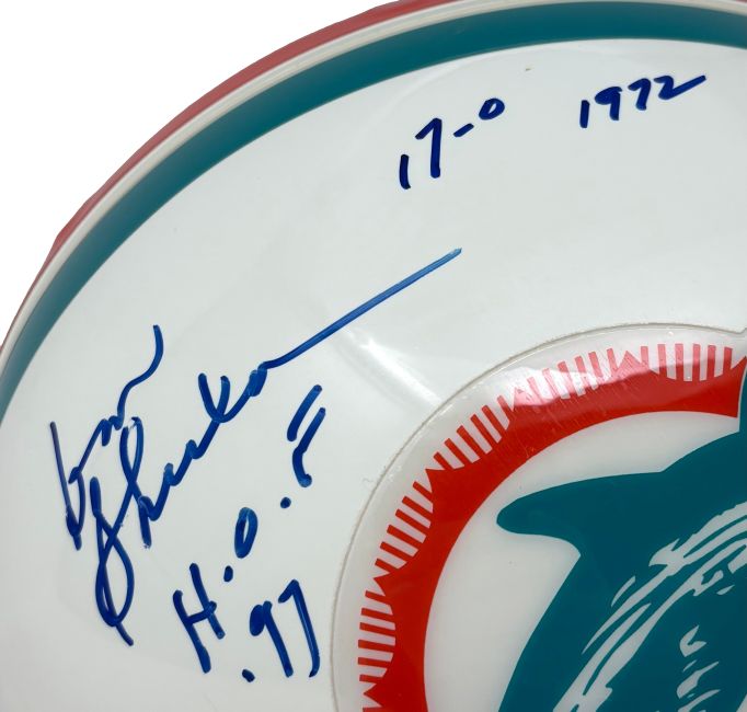 Don Shula Signed Dolphins FS Authentic Helmet HOF 97 17-0 1972 JSA Hologram