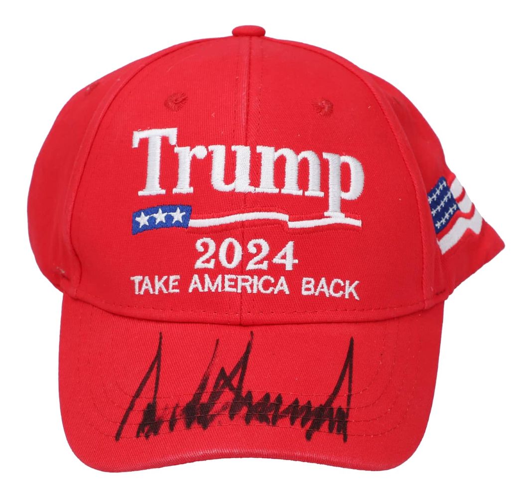 President Donald Trump Signed 2024 Take America Back Adjustable Hat JSA LOA