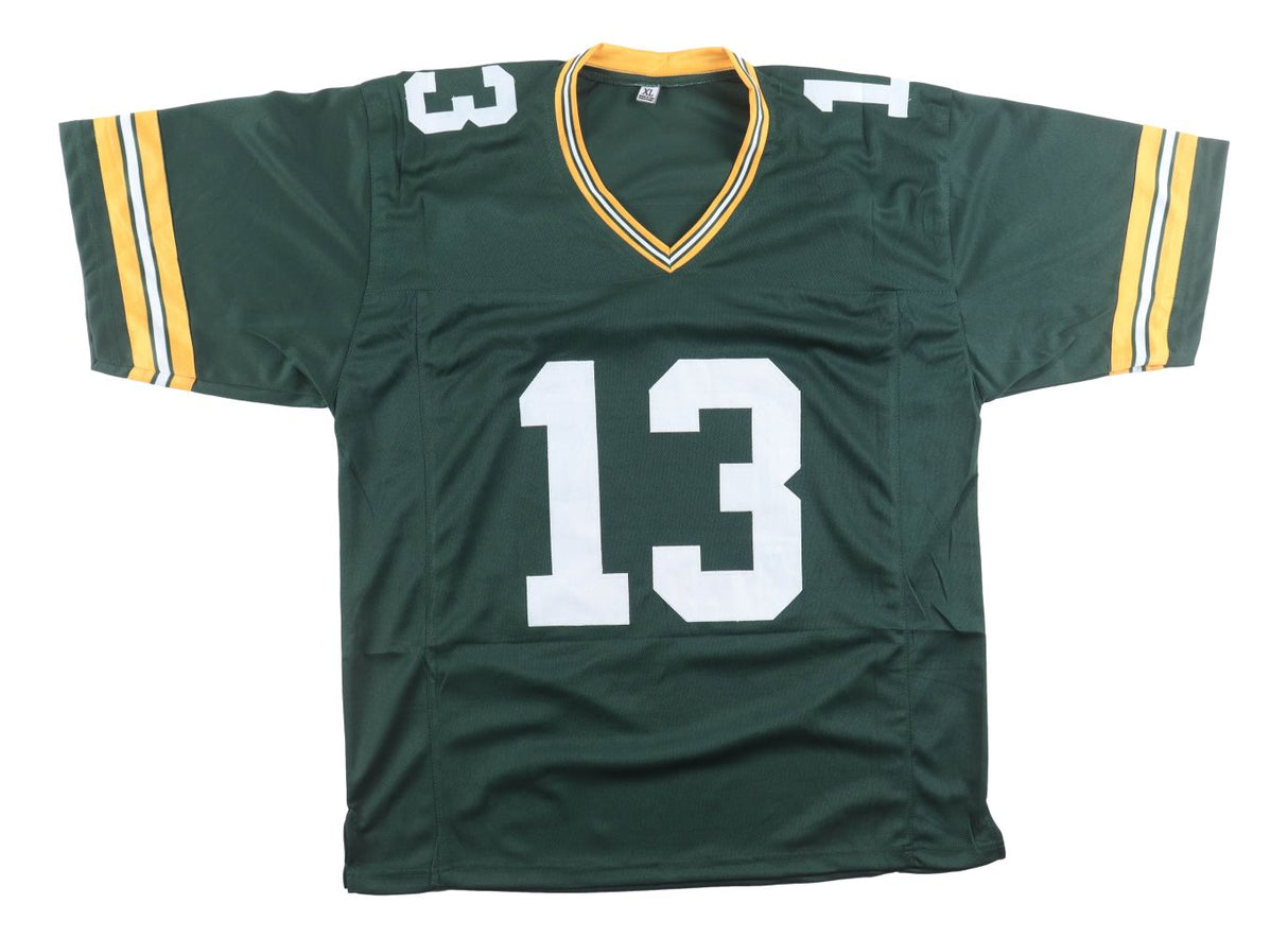 Dontayvion Wicks Green Bay Signed Green Football Jersey JSA QR Hologram