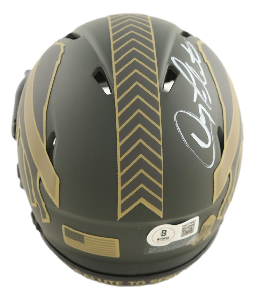 Doug Flutie Signed Buffalo Bills Salute To Service Mini Speed Helmet BAS