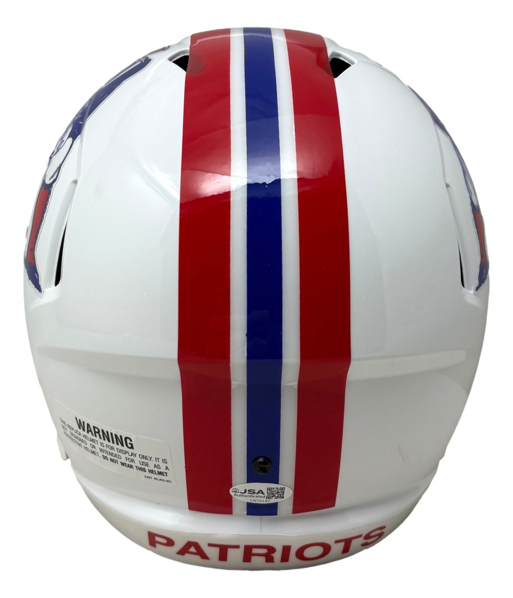 Drew Bledsoe Signed New England Patriots FS T/B Replica Speed Helmet JSA QR