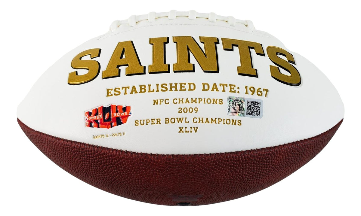 Drew Brees Signed New Orleans Saints Logo Football GTSM