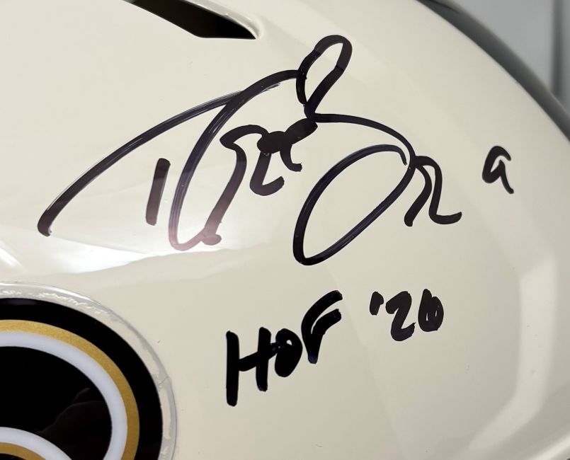 Drew Brees Signed New Orleans Saints FS Retro Authentic Speed Helmet HOF 26 BAS