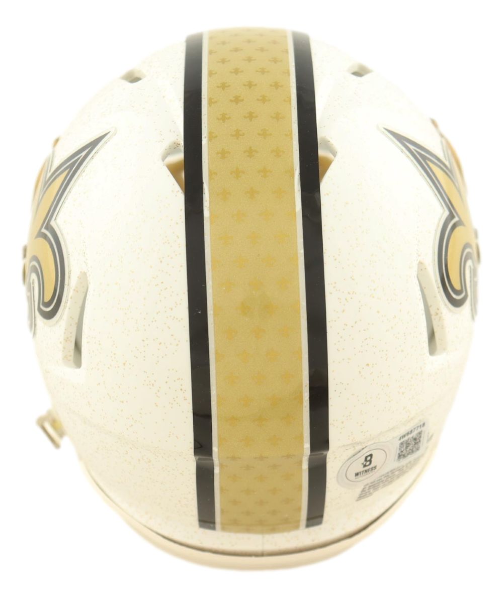 Drew Brees Signed New Orleans Saints Alt White Mini Speed Helmet BAS