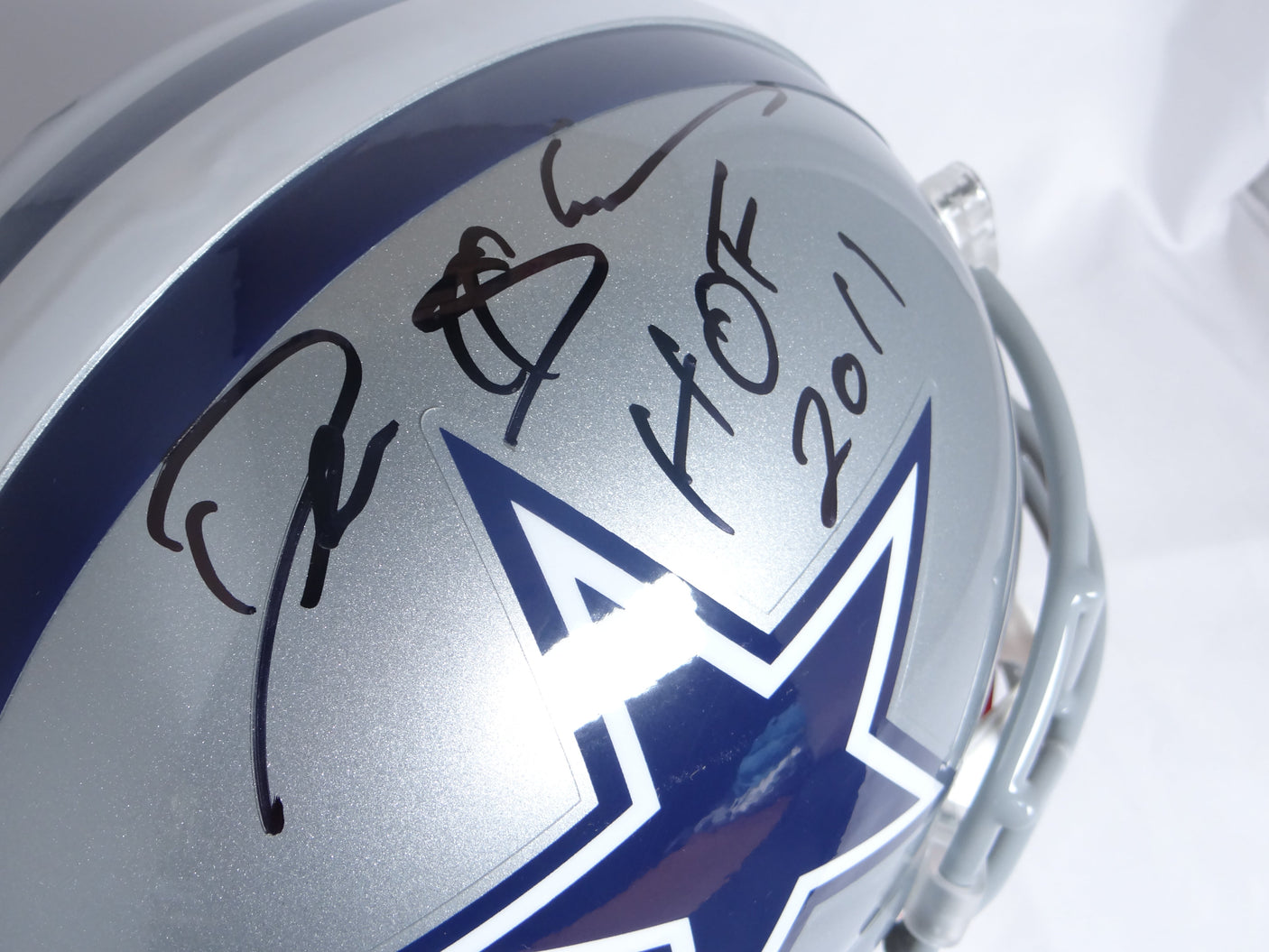 Deion Sanders Signed Dallas Cowboys Full Size Authentic Helmet w/ HOF -Beckett W *Black