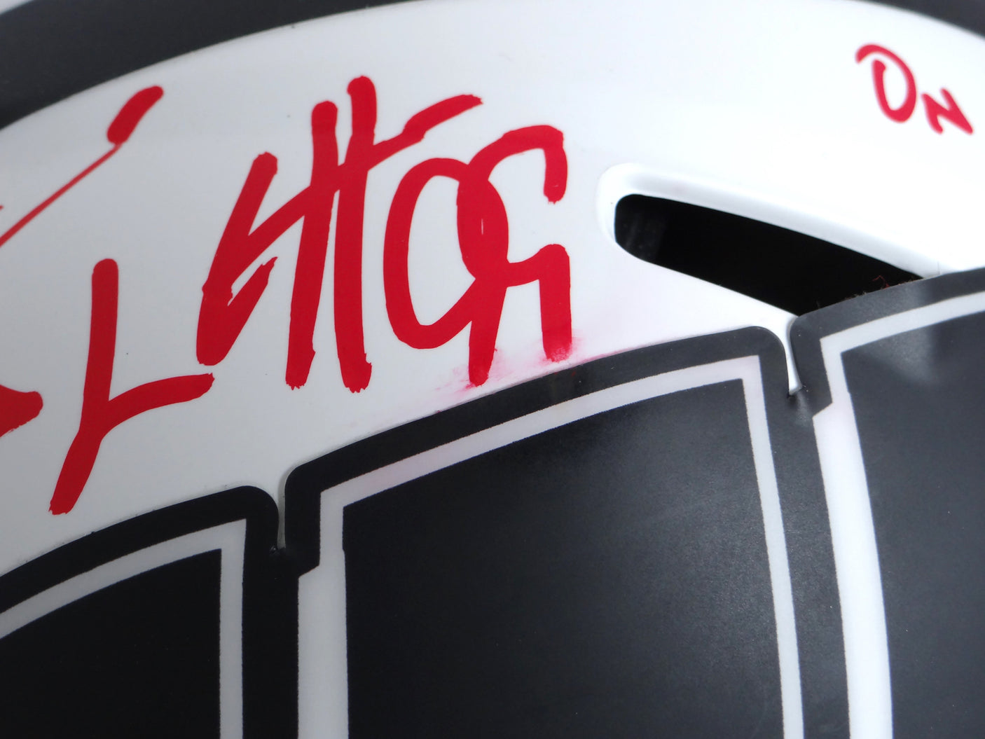 Derek, TJ, JJ Watt Autographed Wisconsin Lunar Speed Authentic Helmet w/ Insc- JSA W *Red