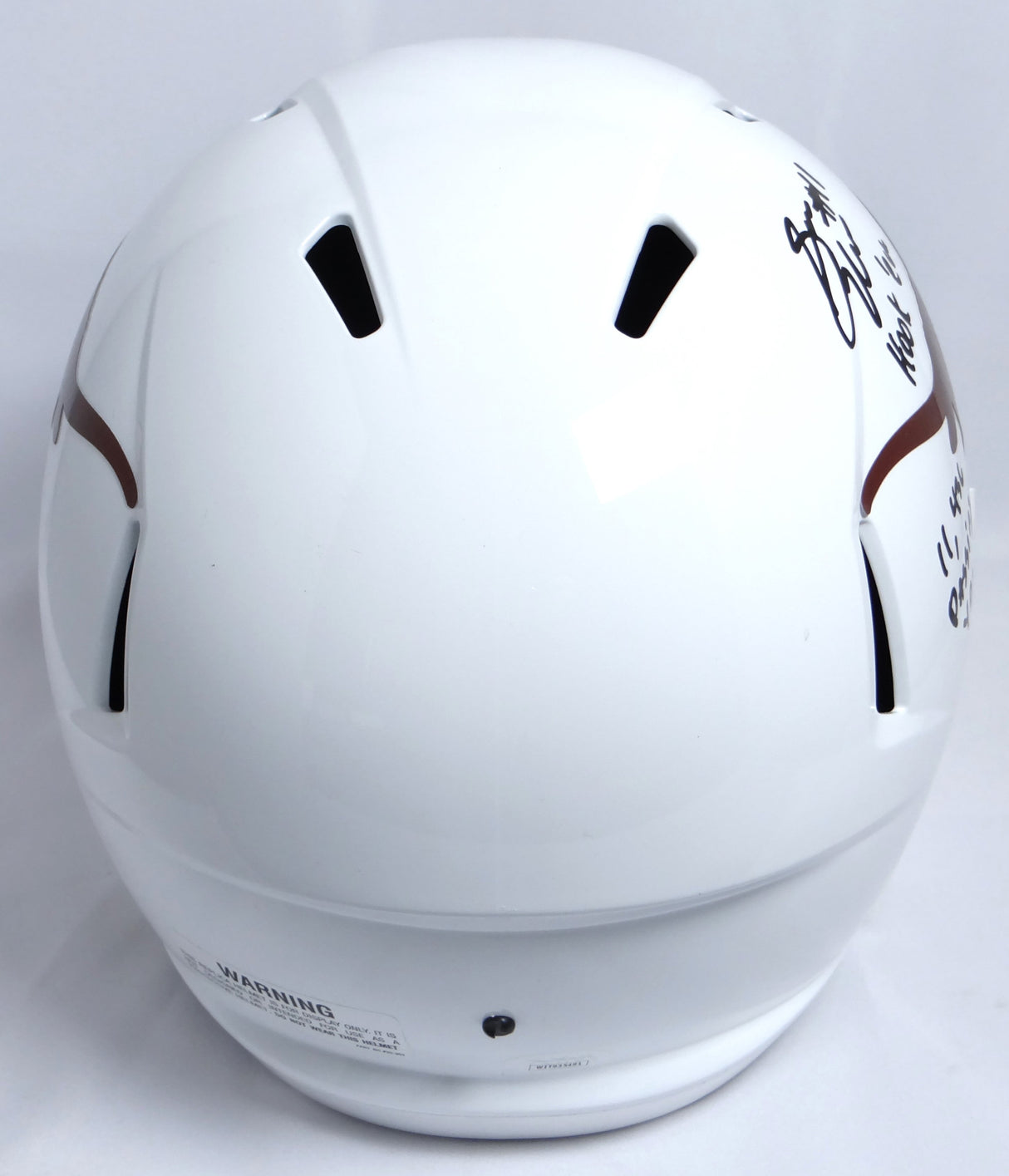 Sam Ehlinger Autographed Longhorns F/S Speed Helmet w/ 3 Inscriptions- JSA W *Black