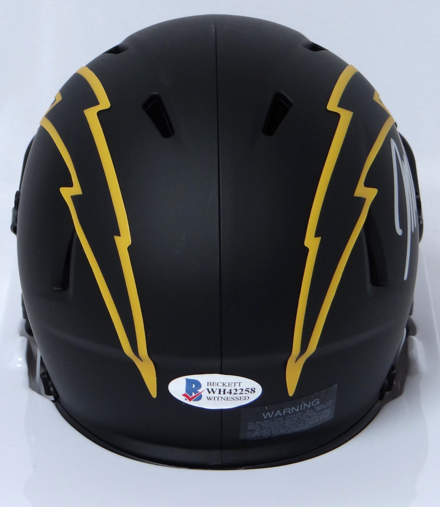 Joey Bosa Autographed Chargers Eclipse Speed Mini Helmet- Beckett W *Silver