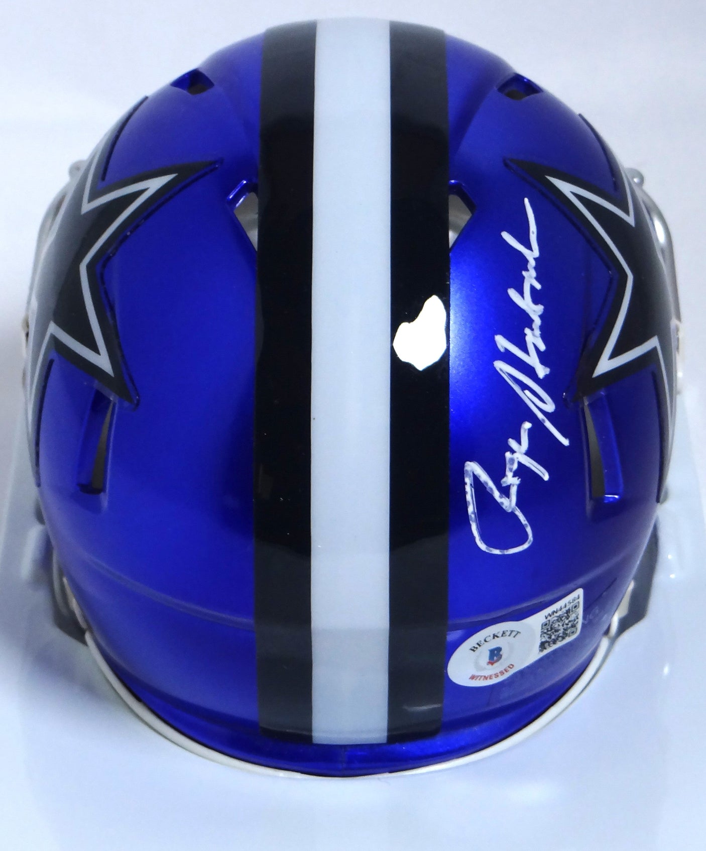 Roger Staubach Autographed Cowboys Flash Mini Helmet -Beckett W Holo * White