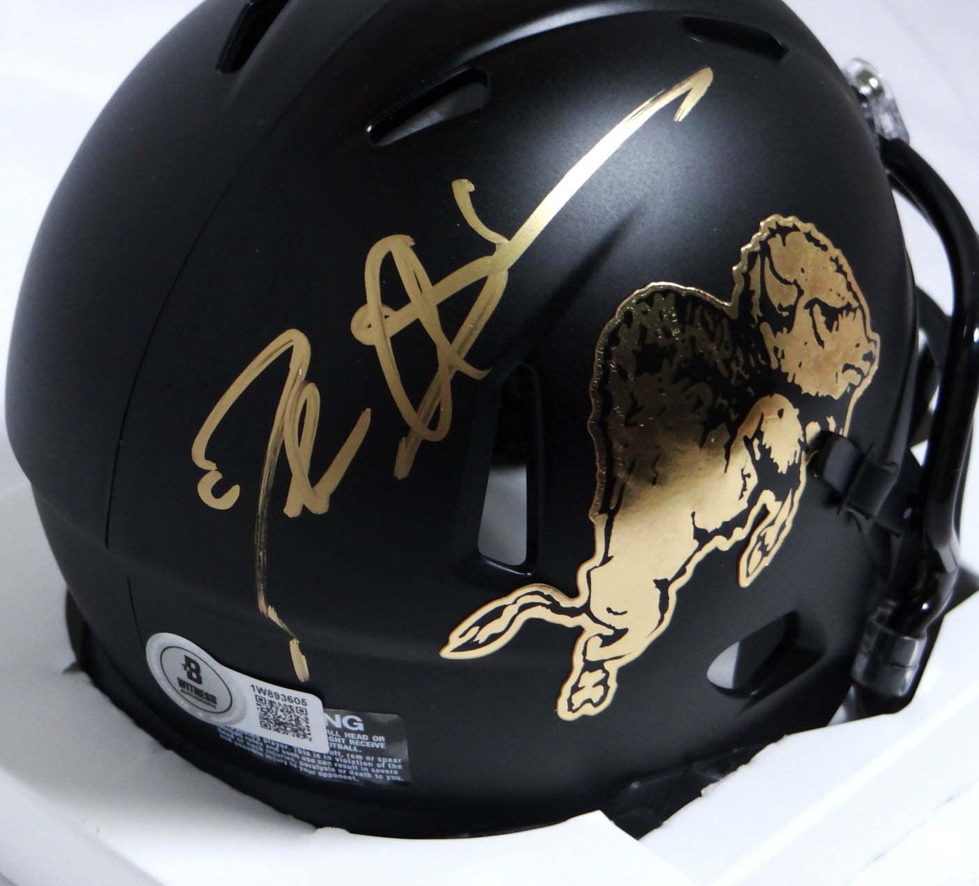 Deion Sanders Autographed Colorado Black Chrome Speed Mini Helmet-Beckett W Holo