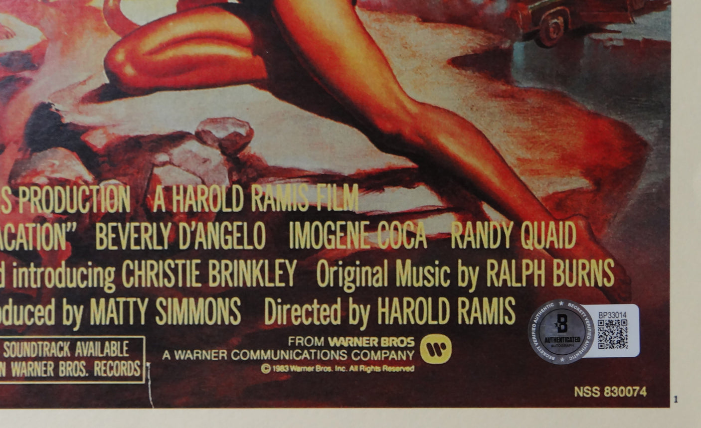 Chevy Chase & Beverly De'Angelo Auto 11x17 Vacation Movie Poster - Beckett Holo