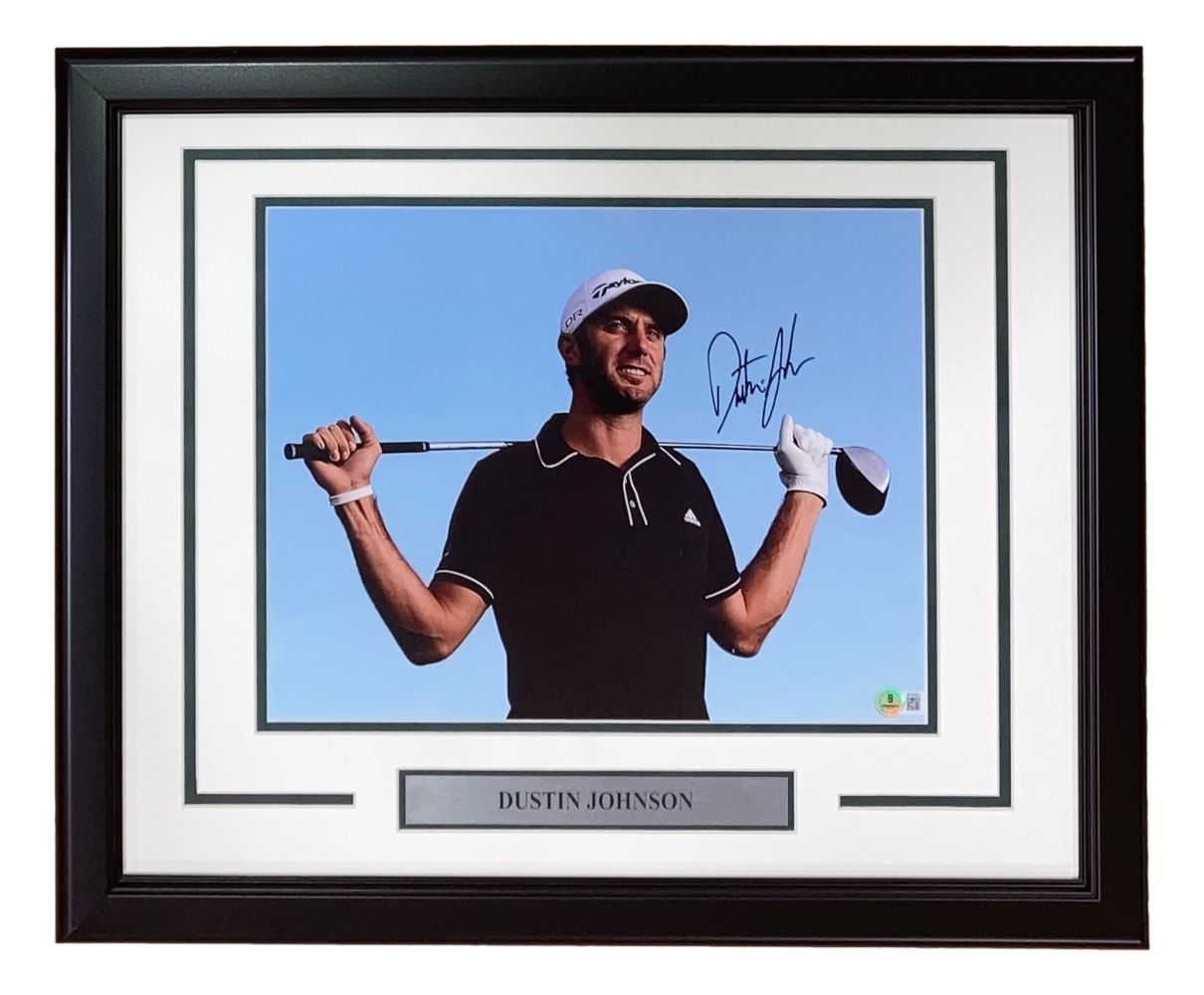 Dustin Johnson Signed Framed 11x14 PGA LIV Golf Photo BAS