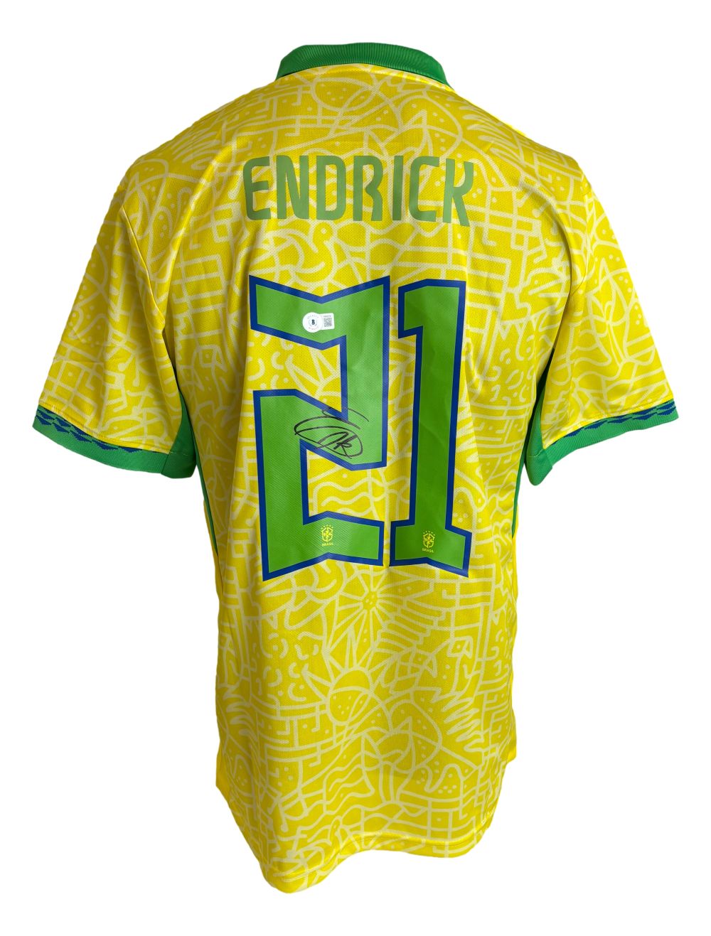 Endrick Signed Brazil Nike Soccer Jersey BAS
