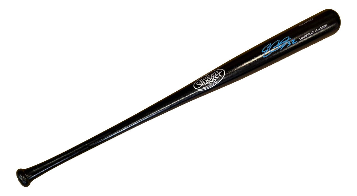 Evan Carter Texas Rangers Signed Black Louisville Slugger Bat BAS