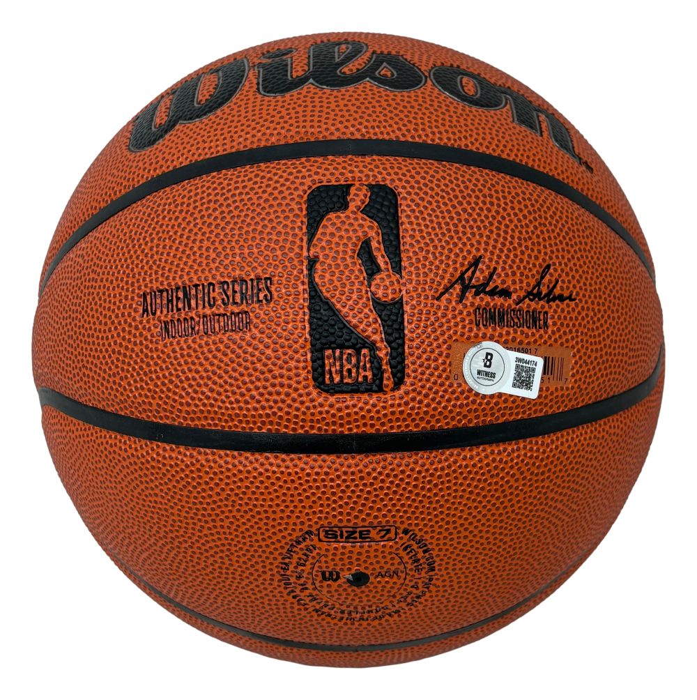 Patrick Ewing New York Knicks Signed NBA Wilson I/O Basketball BAS w/ Case