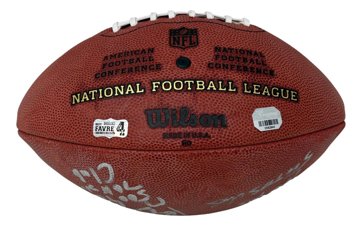 Peyton Manning Brett Favre Signed NFL 70K 500 TD Duke Football Fanatics+Radke