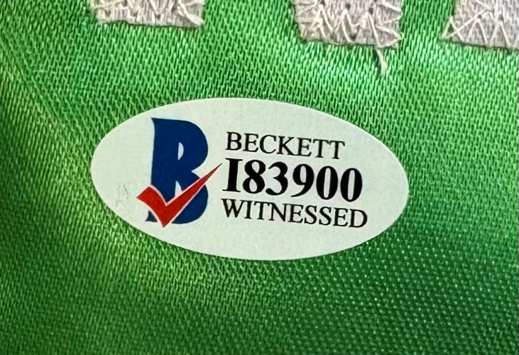 Floyd Mayweather Jr Signed Green Boxing Trunks TBE Inscribed BAS