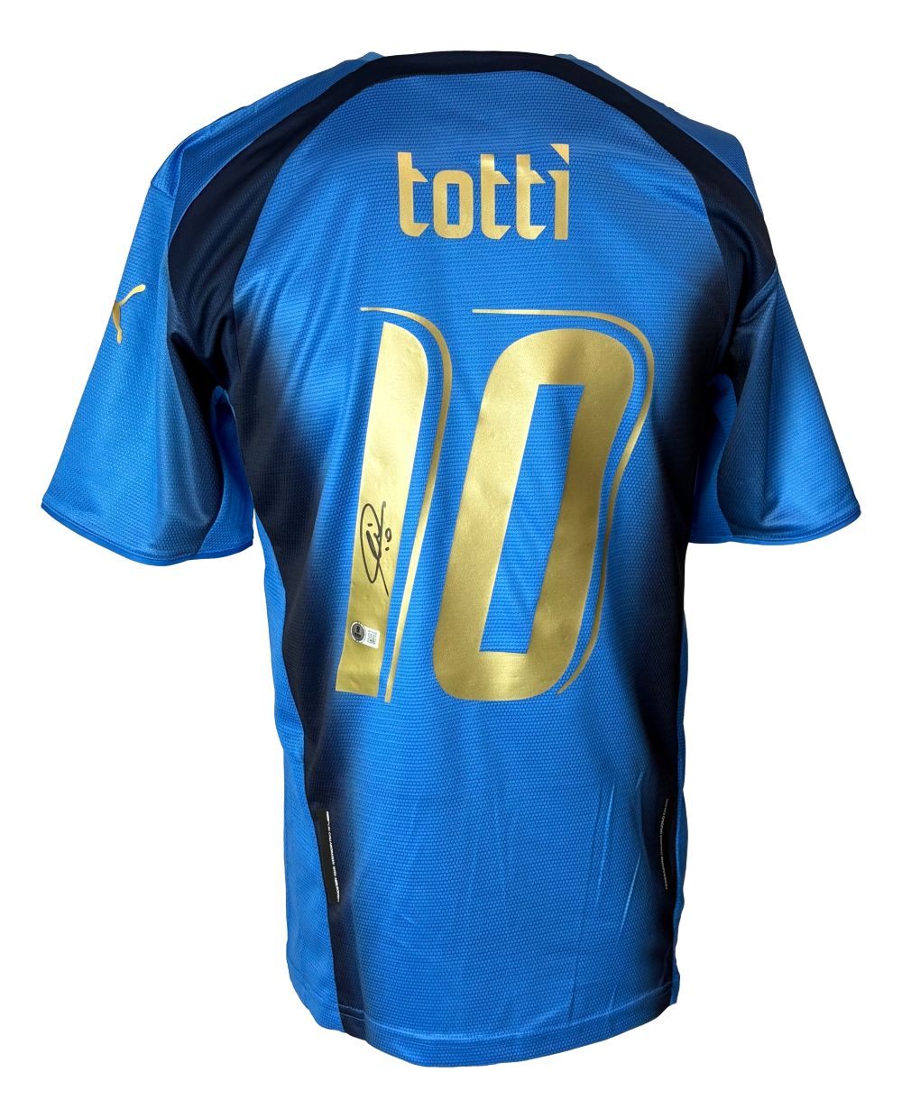 Francesco Totti Signed Italy Blue Puma Soccer Jersey BAS