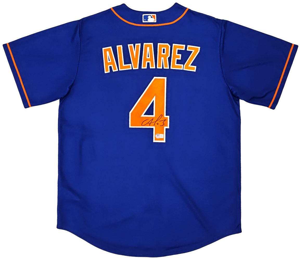 Francisco Alvarez Signed New York Mets Nike Replica Baseball Jersey BAS