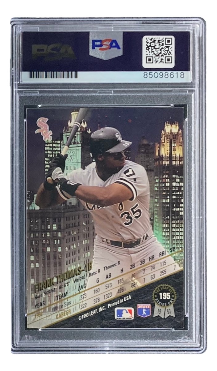 Frank Thomas Signed 1993 Leaf #195 Chicago White Sox Trading Card PSA/DNA - Sports Integrity