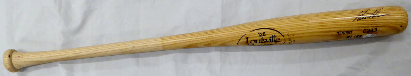 Walt Weiss Autographed 1990 Game Issued Louisville Slugger Bat Oakland A's Beckett BAS QR #BF24934
