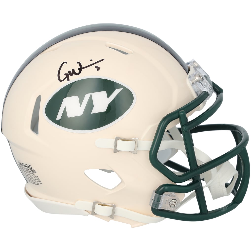 Garrett Wilson Autographed New York Jets RETRO Speed Mini Helmet Fanatics