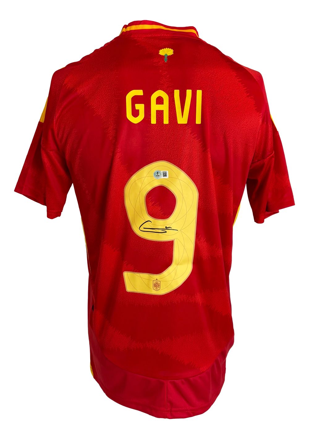 Gavi Spain Signed Red Soccer Jersey BAS