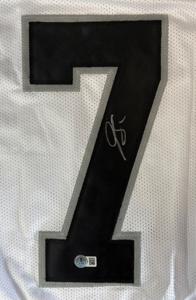 Geno Smith Las Vegas Signed White Football Jersey BAS