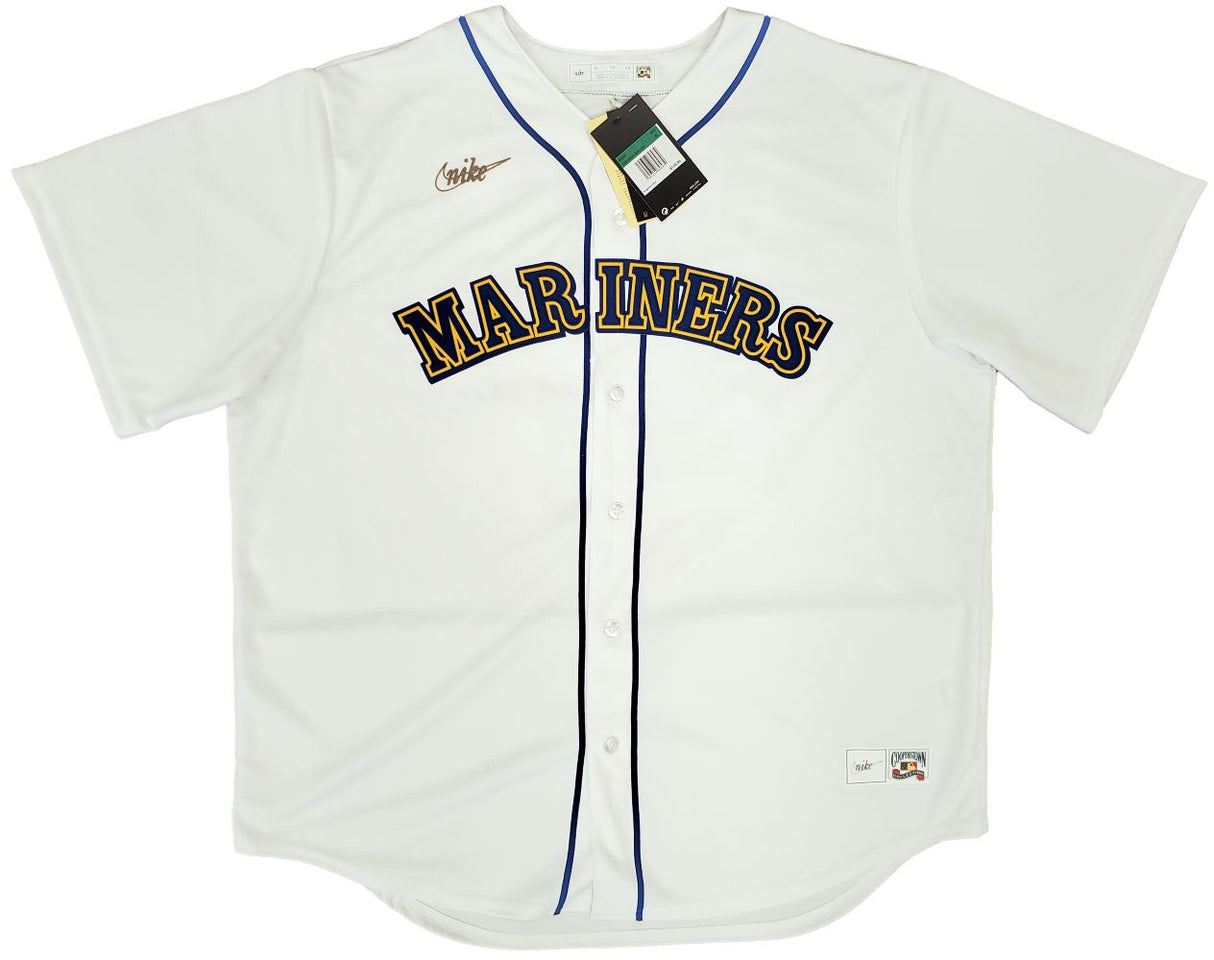Ken Griffey Jr. Signed Seattle Mariners Nike Throwback Baseball Jersey BAS