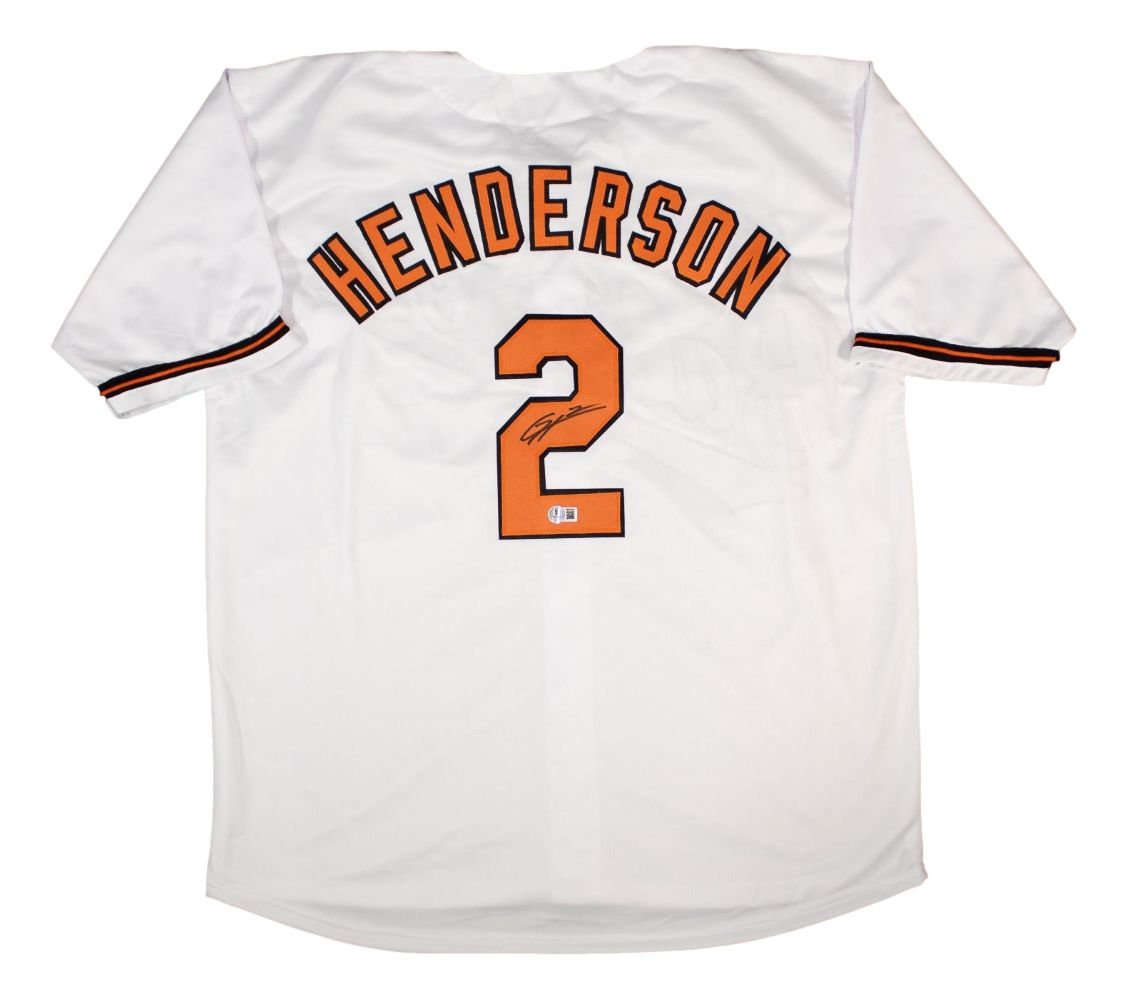 Gunnar Henderson Baltimore Signed White Baseball Jersey BAS