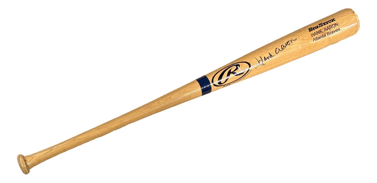 Hank Aaron Atlanta Braves Signed Tan Rawlings Baseball Bat JSA Hologram