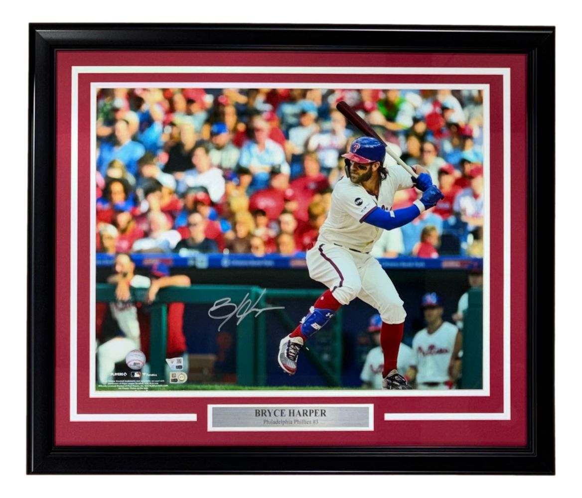 Bryce Harper Signed Framed 16x20 Phillies Cream Jersey Photo 2 Fanatics+MLB
