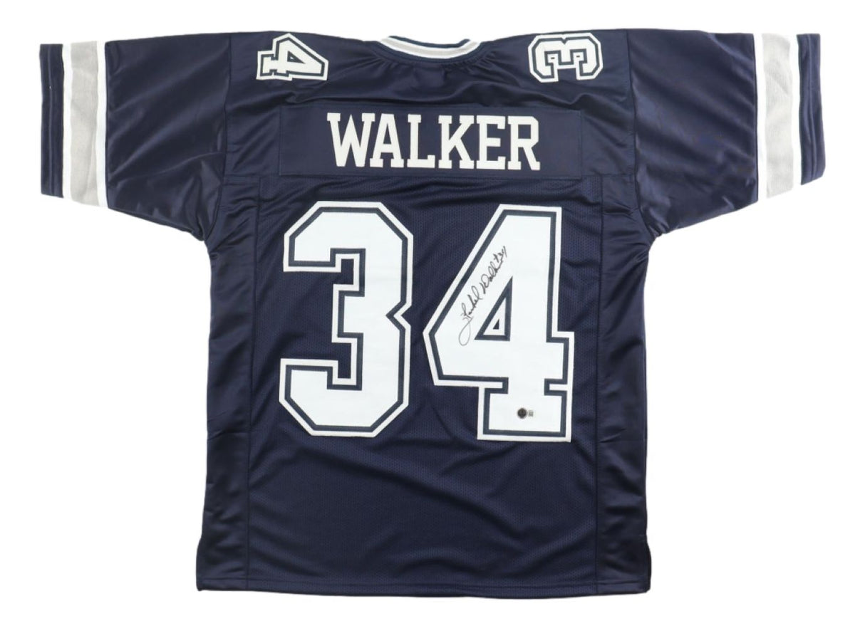 Herschel Walker Dallas Signed Navy Blue Football Jersey BAS