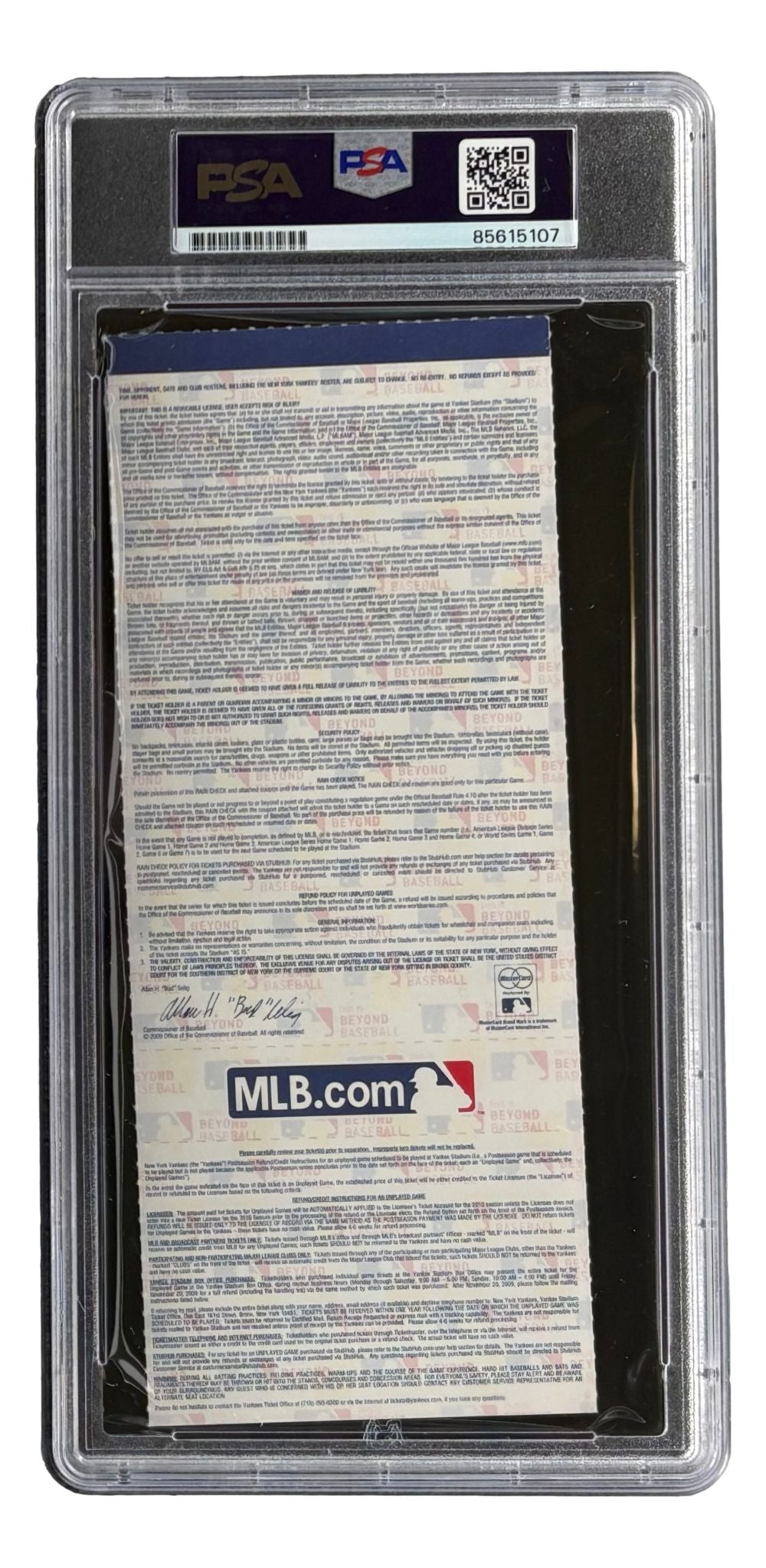 Hideki Matsui Signed NY Yankees 2009 World Series Game 6 Ticket 09 WS MVP PSA