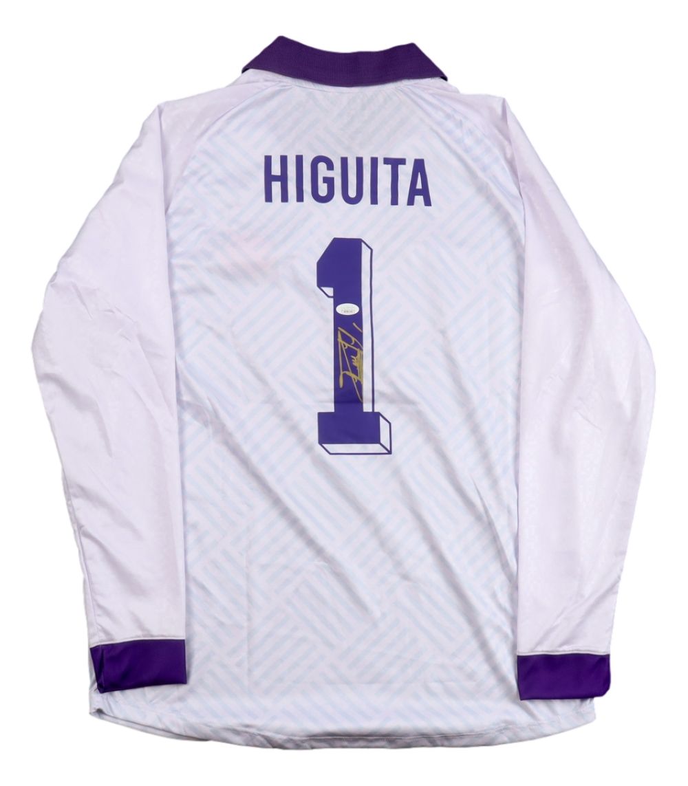 Rene Higuita Signed Columbia Higuita Brand White Soccer Jersey JSA