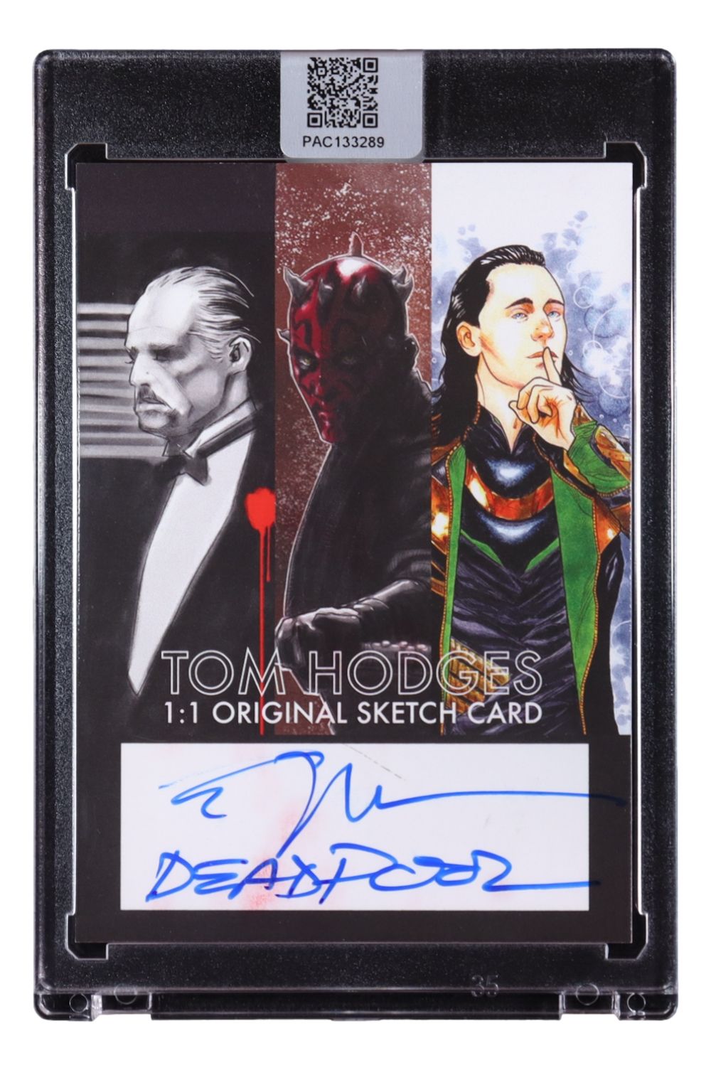 Deadpool Original 1/1 Sketch Card Signed by Artist Tom Hodges