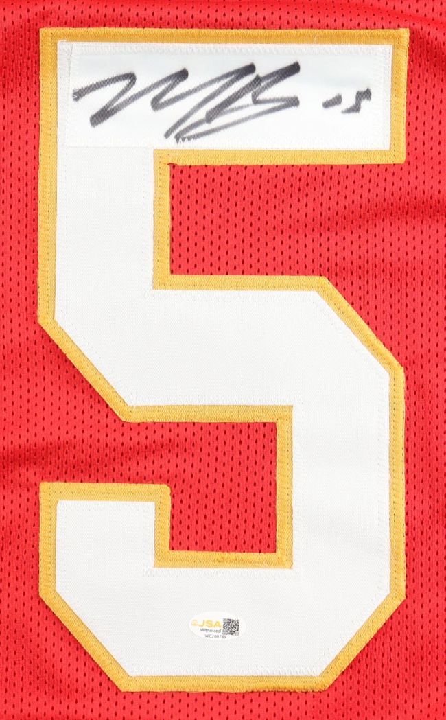 Hollywood Brown Kansas City Signed Red Football Jersey JSA QR Hologram