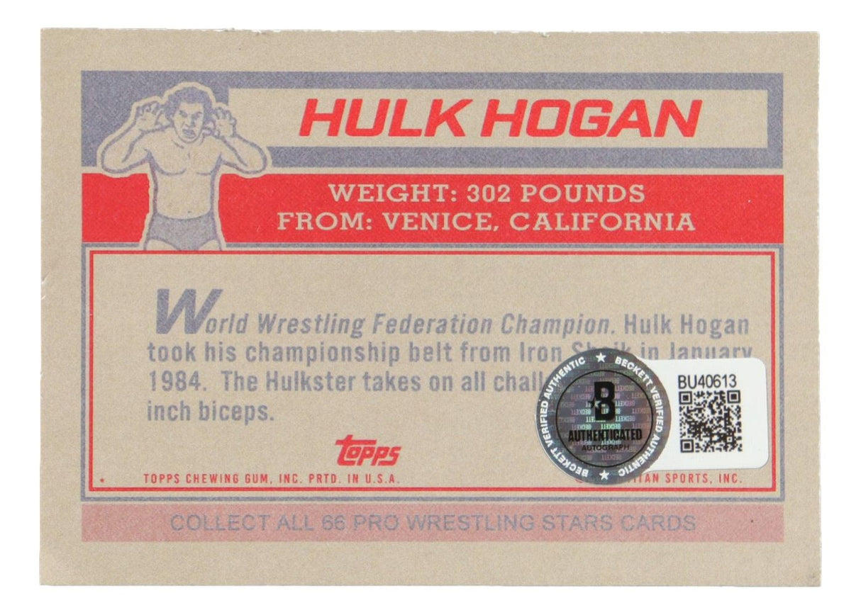 Hulk Hogan Signed Reprint 1985 Topps #1 Rookie Card BAS