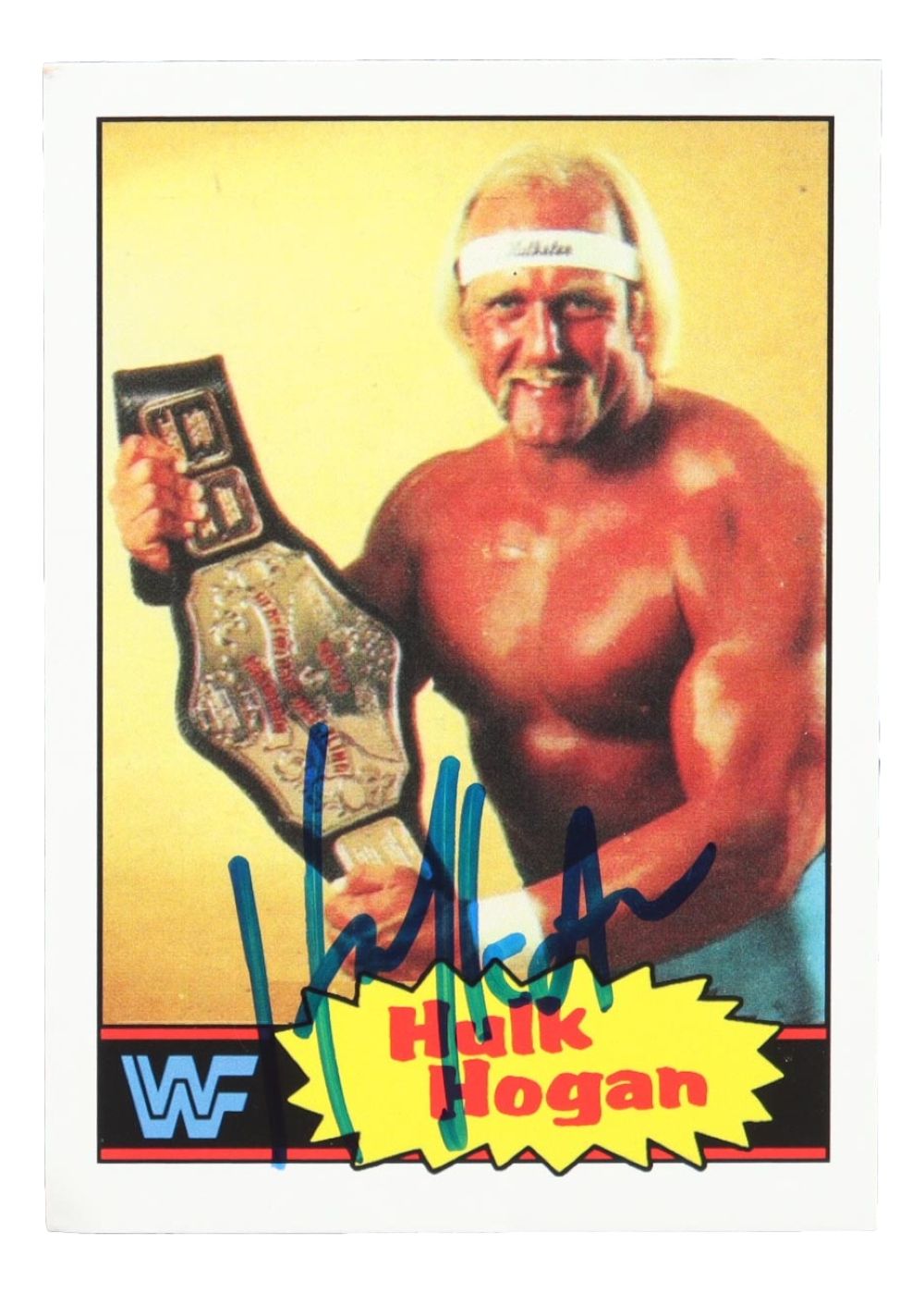 Hulk Hogan Signed Reprint 1985 Topps #1 Rookie Card BAS