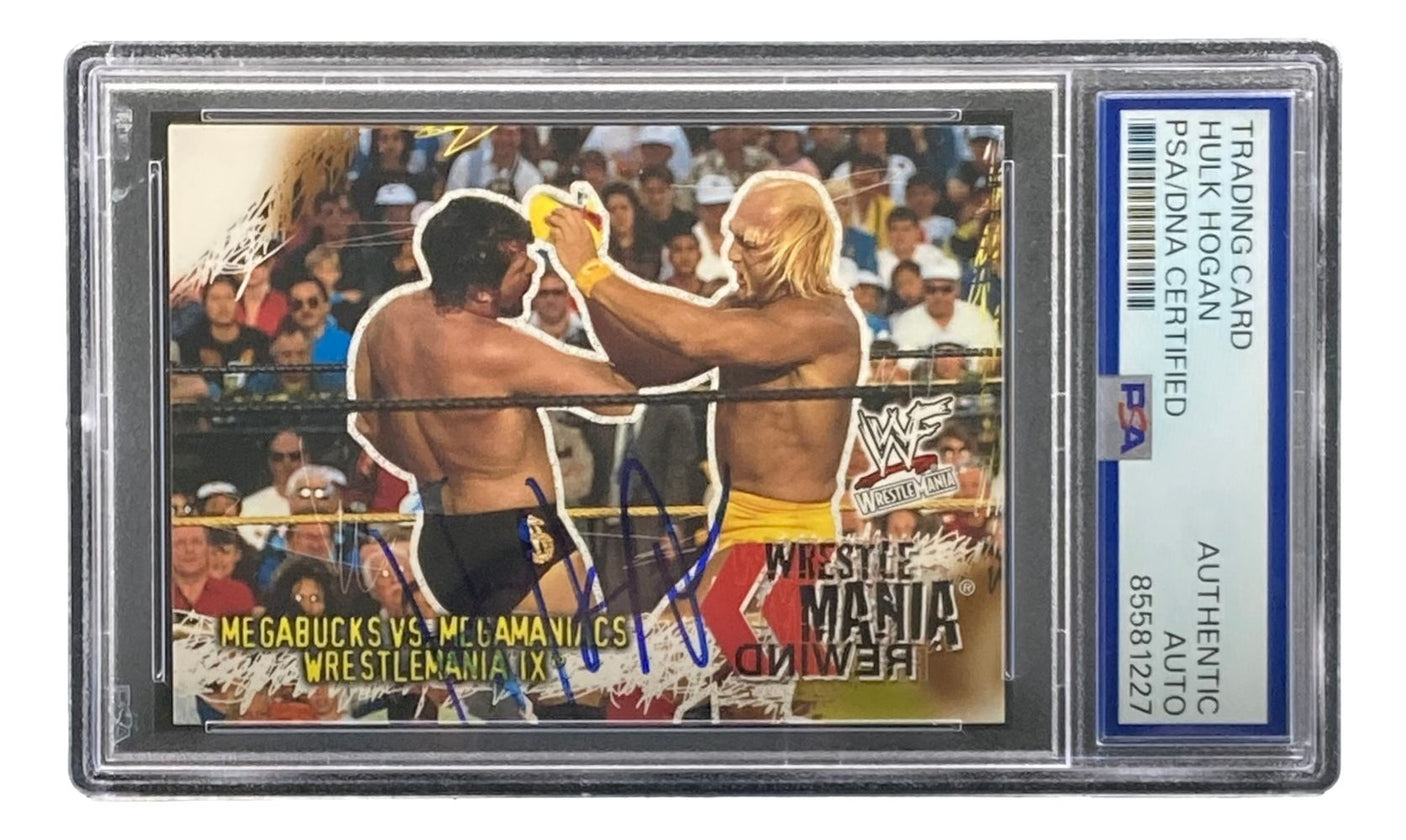 Hulk Hogan Signed 2001 Fleer WWF Wrestlemania #90WR Trading Card PSA
