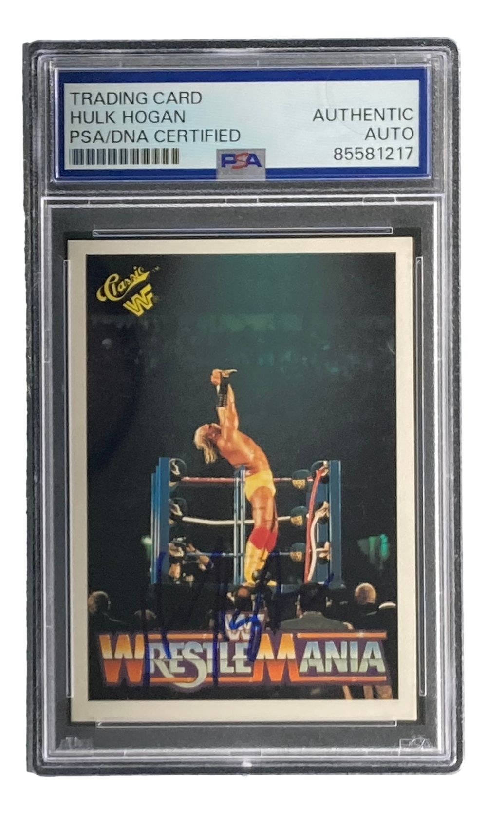 Hulk Hogan Signed 1990 Classic WWF Wrestlemania #26 Trading Card PSA