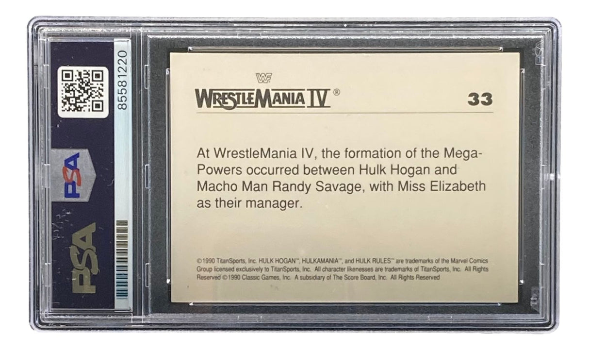 Hulk Hogan Signed 1990 Classic WWF Wrestlemania #33 Trading Card PSA 85581220