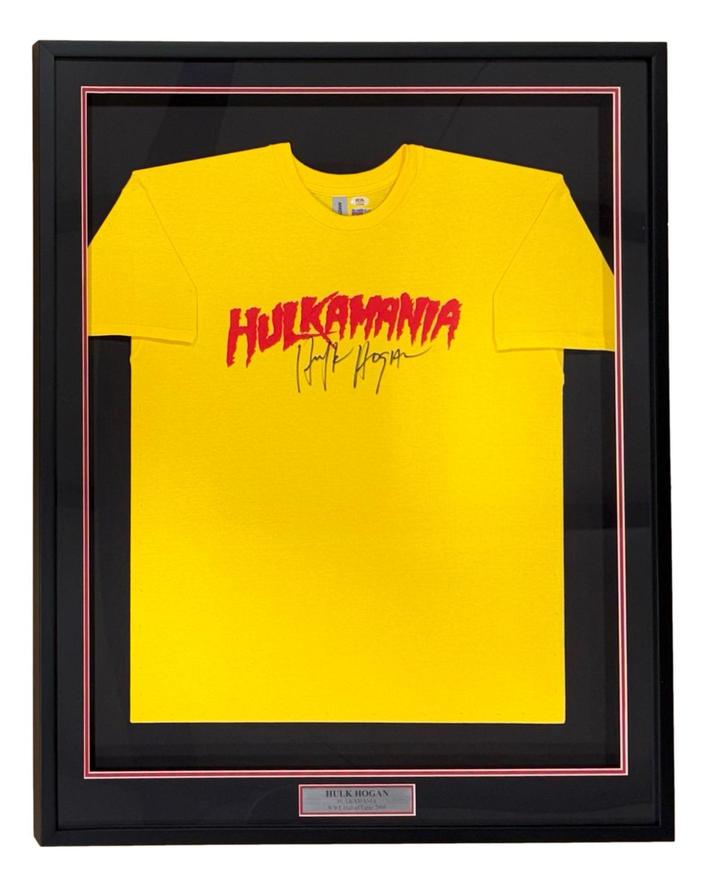 Hulk Hogan Signed Framed WWE Hulkamania T-Shirt PSA/DNA Hologram