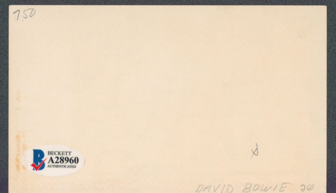 David Bowie "Thanks 77" Authentic Signed 3x5 Index Card Autographed BAS #A28960